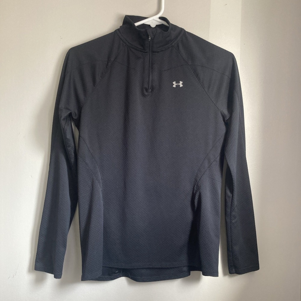 Under Armour HeatGear Pullover Women's 1/4 Zip With Pocket Small Black Gym